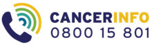 Logo Cancerinfo, numéro de téléphone 0800 15 801.